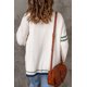 thumbnail image 1 of ABPHQTO Jersey de mujer con hombros caídos y bolsillos con botones a rayas blancas, 1 of 5