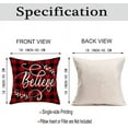 thumbnail image 6 of Christmas Believe Pillow Cover 18X18 Inch Red Black Buffalo Plaid Decoration Holiday Farmhouse Winter Pillow Case Decor for Home Sofa Couch Decor Blessed Leaf Throw Pillow Covers, 6 of 6