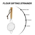 thumbnail image 3 of Handheld Flour Sifter Mesh Design Sieve Kitchen Strainer with Wooden Handle, 3 of 9