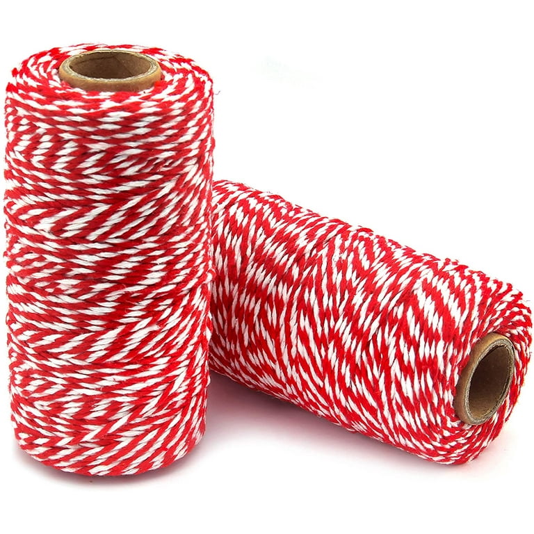 100m Cotton Cords Red Green White Tag String Rope DIY Crafts Gift