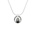 thumbnail image 2 of Delight Jewelry Silvertone Black Baby Shoe with Crystal Strap Miracles Ring Charm Necklace, 18", 2 of 4