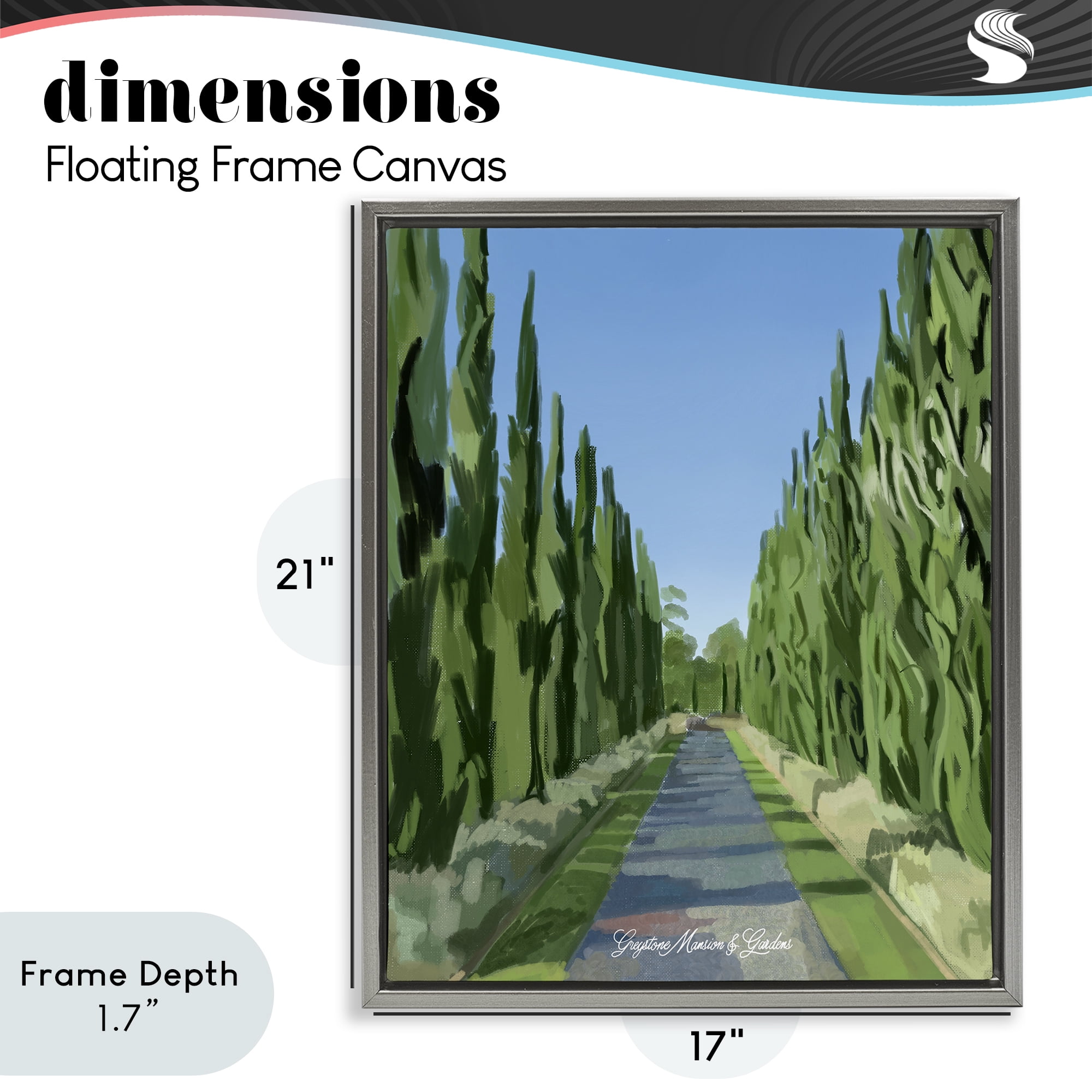 Stupell Industries Greystone Gardens Path Gray Framed Floater Canvas Wall Art, design by Amelia Noyes