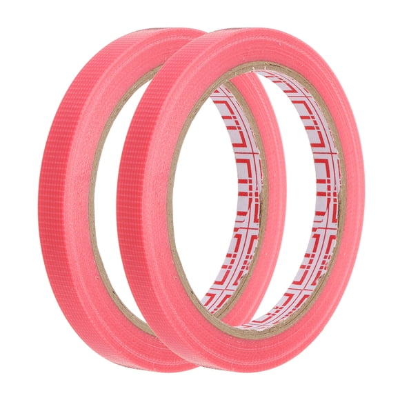 Uxcell 2 Rolls Wire Harness Cloth Tape 2/5"x66ft(10mmx20m) 0.2mm Thick Fabric High Adhesive Tearable Heat Resistant Tapes for Carpet Seaming Auto Cable Fixed, Pink