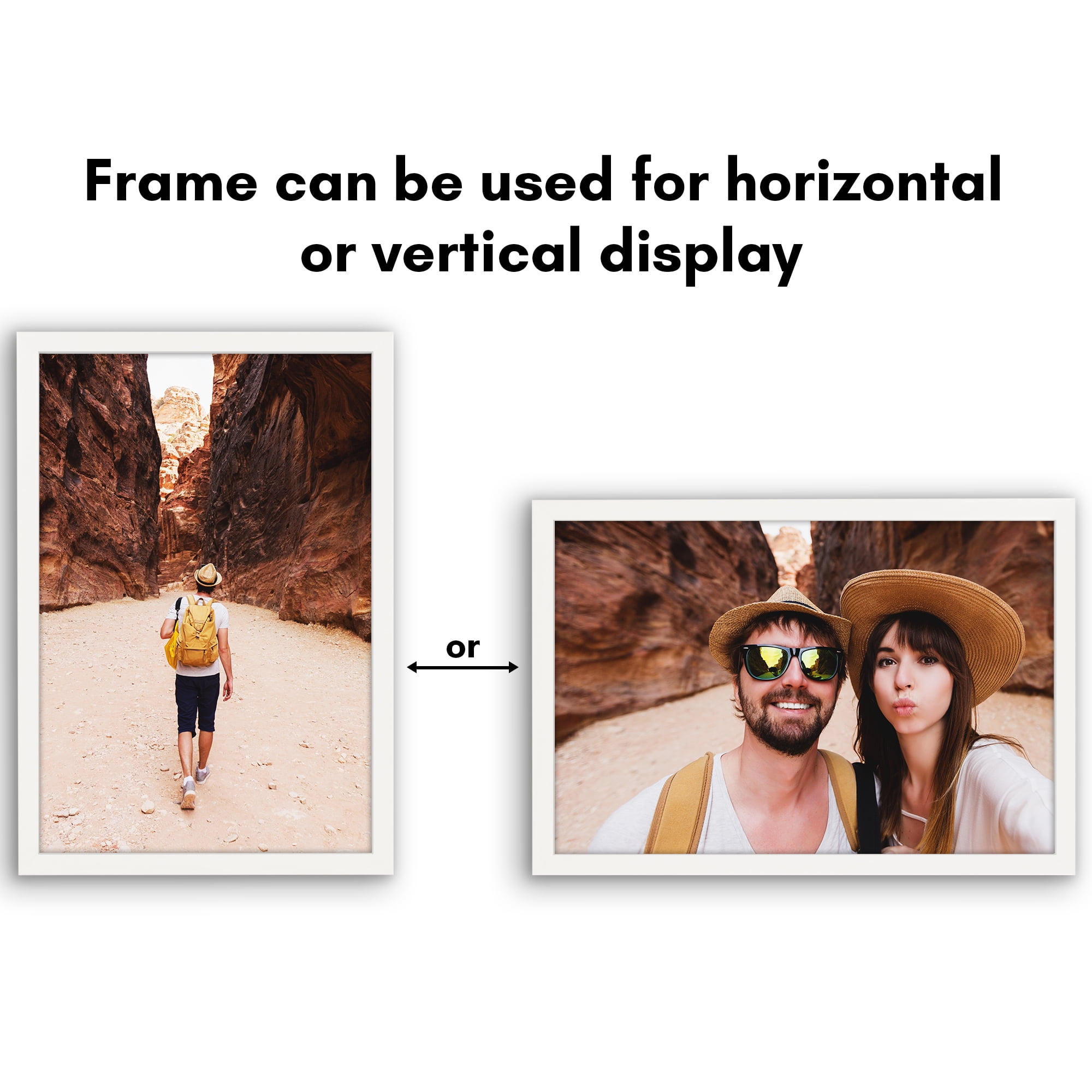 Americanflat 12" x 18" Gallery-Style Picture Frame with Mat to Secure Artwork, Prints, and Photos - White