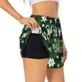 thumbnail image 2 of Bixox Women's Happy Easter pattern 2 in 1 Running Shorts - Lightweight Athletic Workout Gym Yoga Shorts Liner with Pockets - Large, 2 of 7