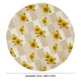 thumbnail image 2 of FNNMNNR Indoor Outdoor Patio Round Fitted Vinyl Tablecloth Flannel Backing Elastic Edge Waterproof Plastic Table Cover Sunflowers Pattern for 6-Seat Table of 45-56’’ Diameter, 2 of 9