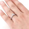 thumbnail image 5 of Oryn Jewelry 2 Ct Brilliant Round Cut Moissanite Ring – 14K White Gold Plated Band – Solitaire Engagement Ring with Accent – Simple Wedding Jewelry, 5 of 5