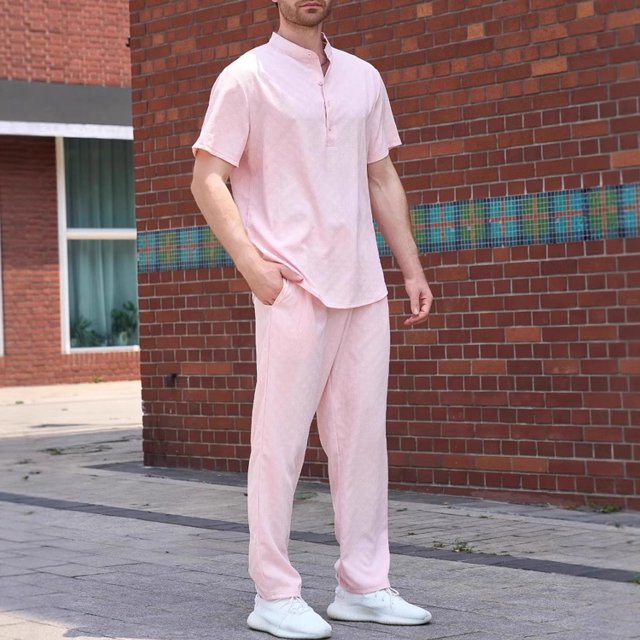 Ensemble Décontracté Mode Homme Confortable Manches Courtes Col Rabattu