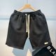 thumbnail image 3 of Pantalones cortos de algodón para hombre, Shorts informales con múltiples bolsillos, holgados en la cintura, para playa, 2023, 3 of 3