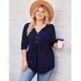 thumbnail image 4 of Zeagoo Womens Plus Size Long Sleeve Shirts Fall Tunic Top V-neck T-Shirt Button Up Dressy Casual Blouse, 4 of 6