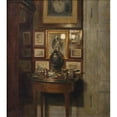 thumbnail image 2 of Peter Ilsted 20x22 Gold Ornate Framed and Double Matted Museum Art Print Titled - Interior with a Samovar. Evening (1902), 2 of 4