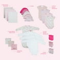 thumbnail image 4 of Spasilk Baby 23 Piece Essential Basics Layette Clothing Set for Newborn and Infant Girls, Gift Baskets and Showers, Pink Flowers, 4 of 7