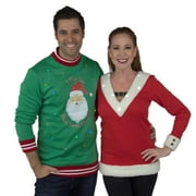 Creepy Santa and Mrs Claus Light Up Sweater Set