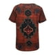 thumbnail image 4 of Gibobby Camiseta de manga corta para mujer Top de verano para mujer, camisas de manga corta con cuello en V, camiseta estampada, camisetas informales, camiset(Rojo,XL), 4 of 5