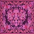 thumbnail image 1 of Ahgly Company Indoor Square Medallion Pink French Area Rugs, 8' Square, 1 of 4