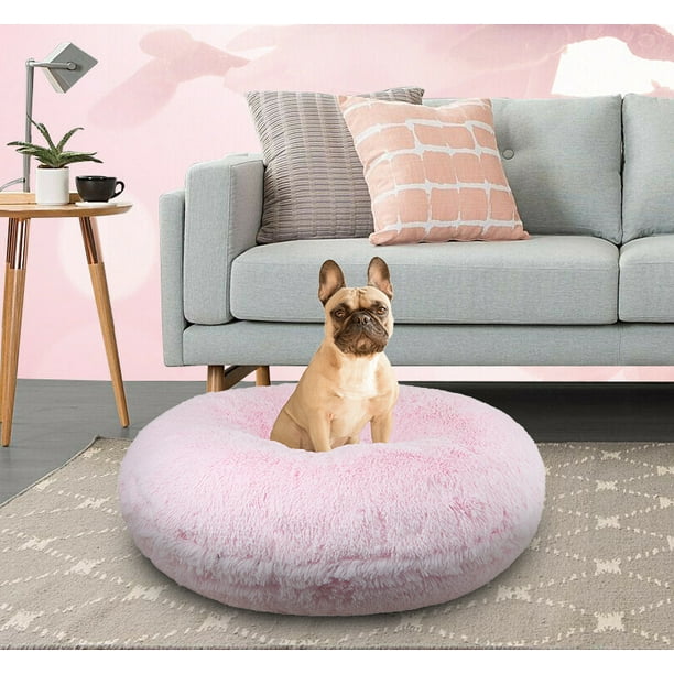 Bessie and Barnie Signature Bubble Gum Luxury Shag Extra Plush Faux Fur  Bagel Pet/ Dog Bed