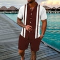 thumbnail image 2 of Vedolay Set For Men Casual Summer Men's Hawaiian Shirt and Short, 2 Piece Vacation Short Sleeve Shirt and Short Suits,Blue XXL, 2 of 3