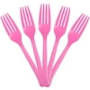 JAM Paper & Envelope Premium Utensils Party Pack, Plastic Forks, Fuchsia Pink, 50 Disposable Forks/Pack