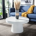 thumbnail image 2 of SAFAVIEH Jaria Solid Paper Mache Round Coffee Table, White Terrazzo, 2 of 8