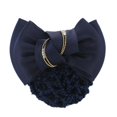 thumbnail image 1 of Mujeres Bowknot Net Bun Snood Horquilla de malla Trabajo de oficina Postizo Flor del pelo Pinza para el cabello (azul marino), 1 of 3