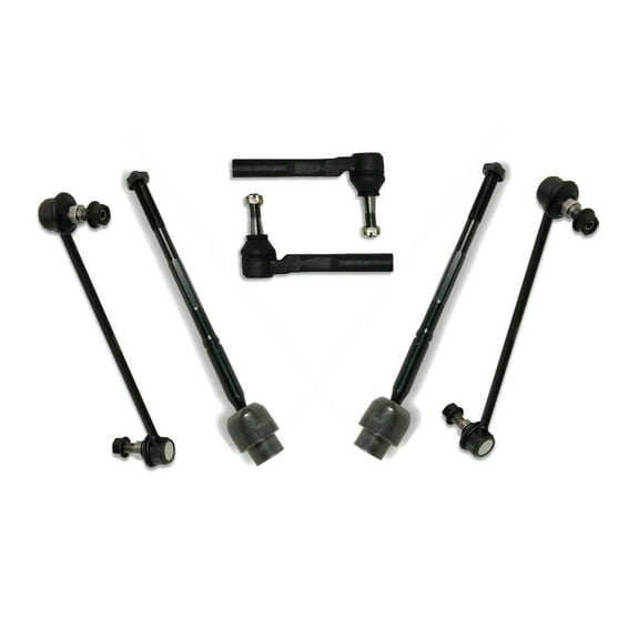 6 Pc Front Tie Rod Ends Outer Inner Sway Bar Link 11.8 Inch Center to Center Suspension Kit Fits select: 2004-2012 CHEVROLET MALIBU, 2005-2010 PONTIAC G6