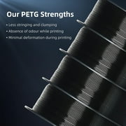 GEEETECH Black PETG 3D Printer Filament 1.75mm, Dimensional Accuracy +/-0.03mm, 1kg (2.2lbs) , 1080 Feet （330m）per Roll, Vacuum Packaging, Toughness Enhanced, Fit for Most 3D FDM Printer
