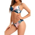 thumbnail image 3 of Eyicmarn Women Bikini Set, Flower/Leaves Print Bra with Low Waist Briefs Summer Bathing Swimsuit, 3 of 4