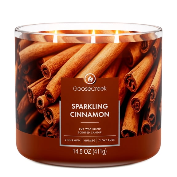 Goose Creek, Sparkling Cinnamon Scented 3-Wick Jar Candle, 14.5 oz