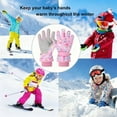 thumbnail image 4 of Winter Gloves, Kids Thermal Gloves Five Finger Design Outdoor Activities Skiing Cold Weather(Pink,L), 4 of 5