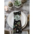 thumbnail image 2 of Black Christmas Cloth Napkins Set of 6 Reusable Dinner Napkins, Winter Green Pine Tree Gold Snowflake Cocktail Napkin Washable Table Napkins for Wedding/Holiday Party/Baby Shower 20"x20", 2 of 7