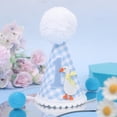 thumbnail image 4 of Gorro BASCT One Funny Goose Blue Gingham para niño en su primer cumpleaños, 4 of 9