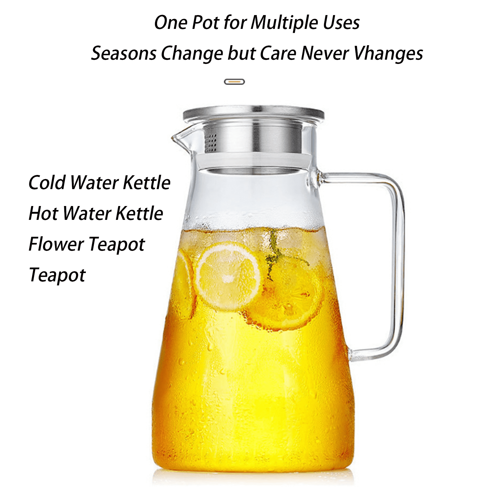 ACDANC Water Jug,Elegant Glass Water Pitcher,Efficient Glass Pitcher with Lid