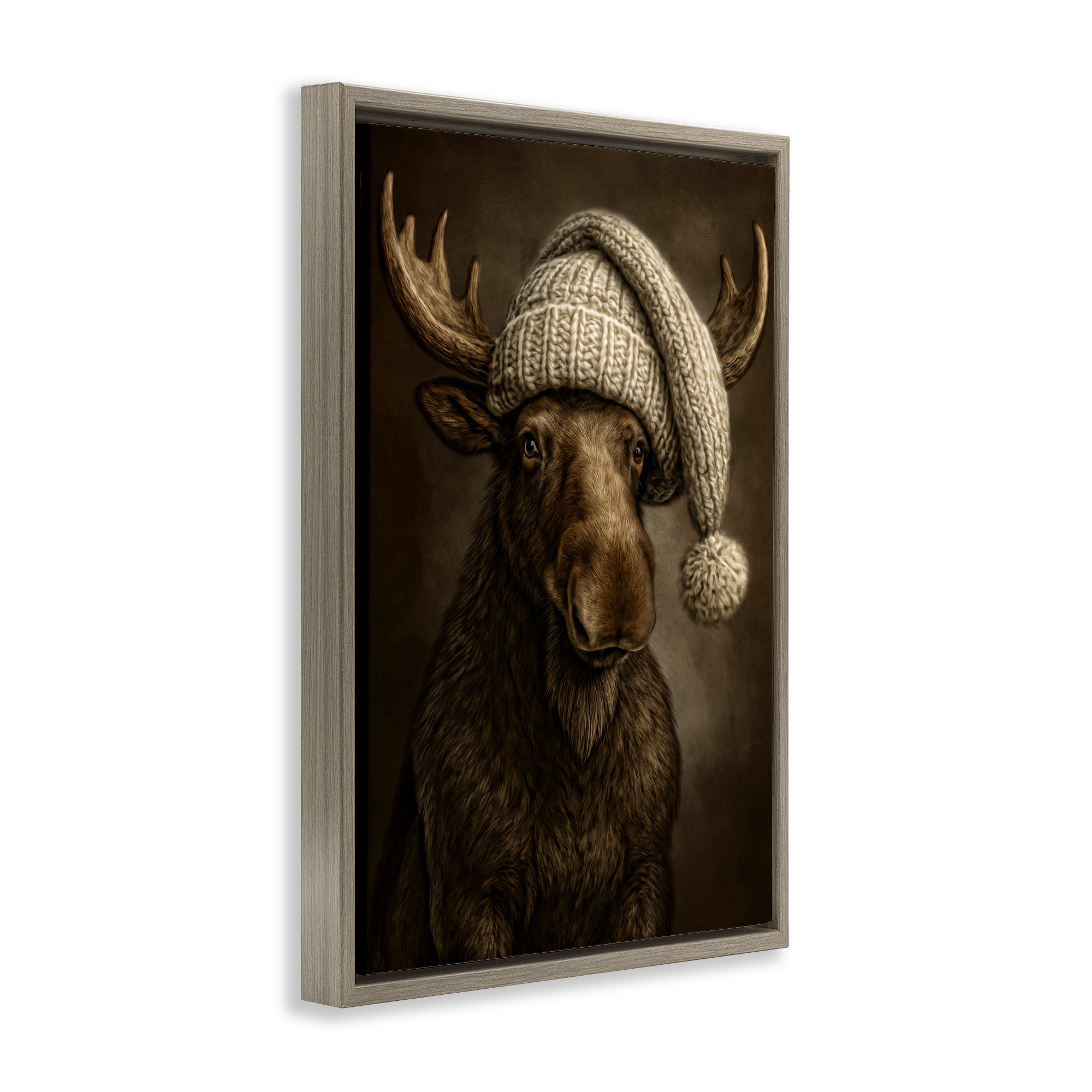 Stupell Industries Northwood Gentle Giant Brown Framed Floater Canvas Wall Art, design by Kelley Parker