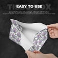 thumbnail image 5 of Lsque Violets Flowers Printed Long Tissue Box Cover Holder, Facial Paper Organizer Dispenser,Triangle with Bottom Belt, PVC Leather Decorative Organizer, 5 of 9