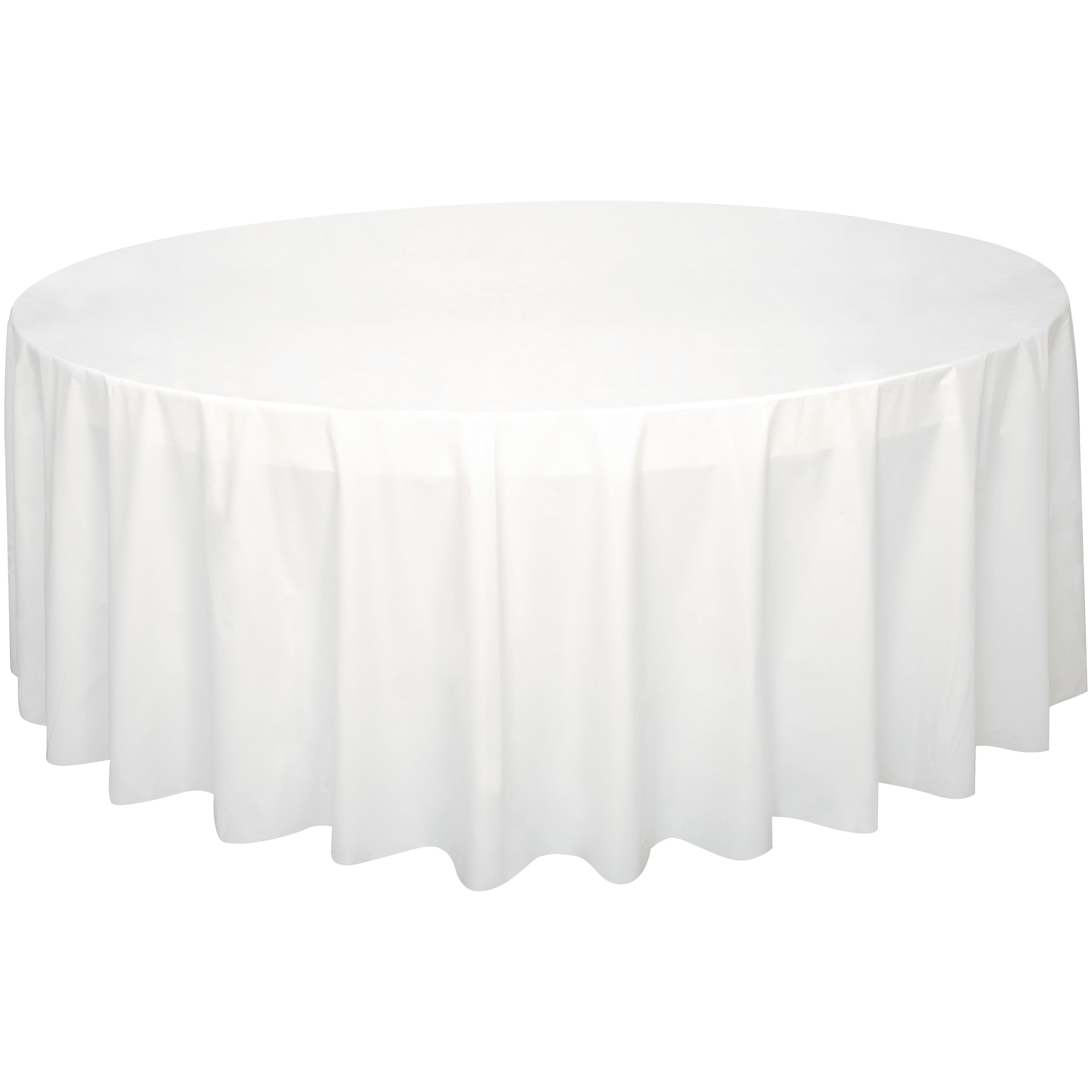 1CT 84IN White Round Plastic Table Cover by Way To Celebrate