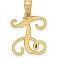 thumbnail image 3 of Solid 10KY Yellow Gold Initial Letter T Pendant, 3 of 6