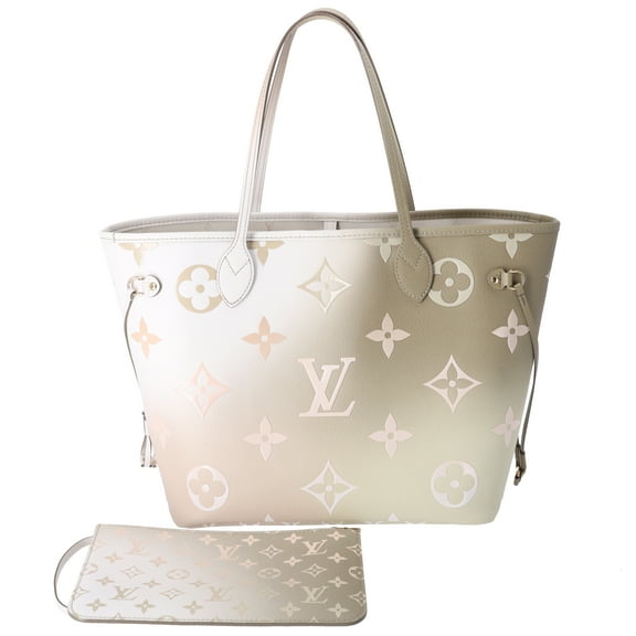 Pre-Owned Louis Vuitton Neverfull MM Spring In The City Tote Bag Sunset Khaki Monogram