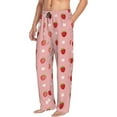 thumbnail image 3 of Kdxio Strawberries Print Men's Sleep Pajama Pant Lounge Pants with Pockets, 3 of 8
