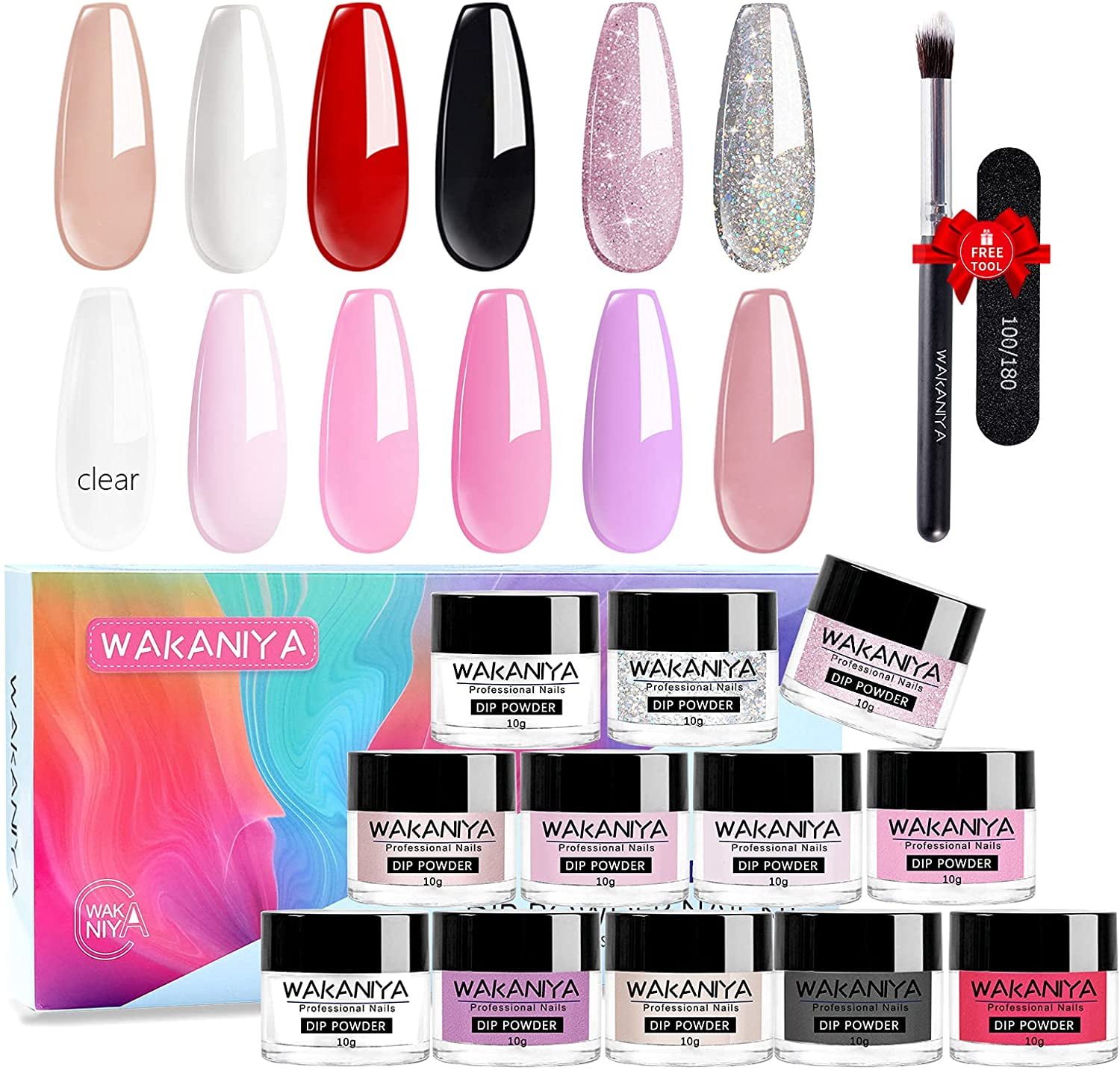 Nail Dip Powder Set12 Colors Dipping Powder For Starter French White