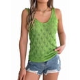 thumbnail image 2 of Womens Summer Crochet Tank Tops Knit Sleeveless Scoop Neck Sweater Vest Boho Hollow Out Cover Ups Green L, 2 of 10