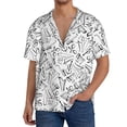 thumbnail image 1 of Fotbe Black White Music Camisa Estampada de Manga Corta para Hombre, Casual de Verano, Estilo Playero, Sin Arrugas-Medium, 1 of 5