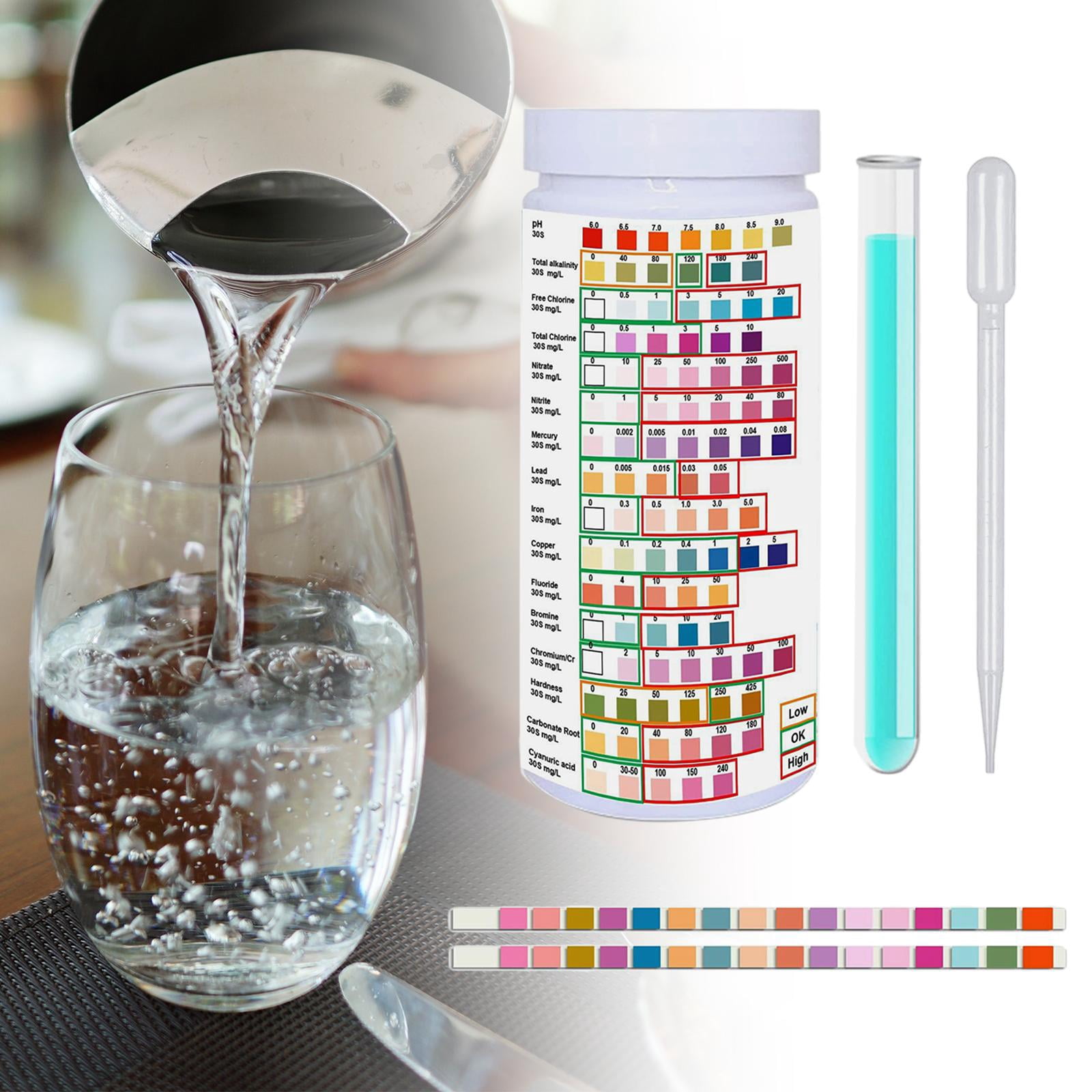 16 in 1 Water Testing Kits Drinking Water Quality Test for Aquarium Pond SPA 50pcs