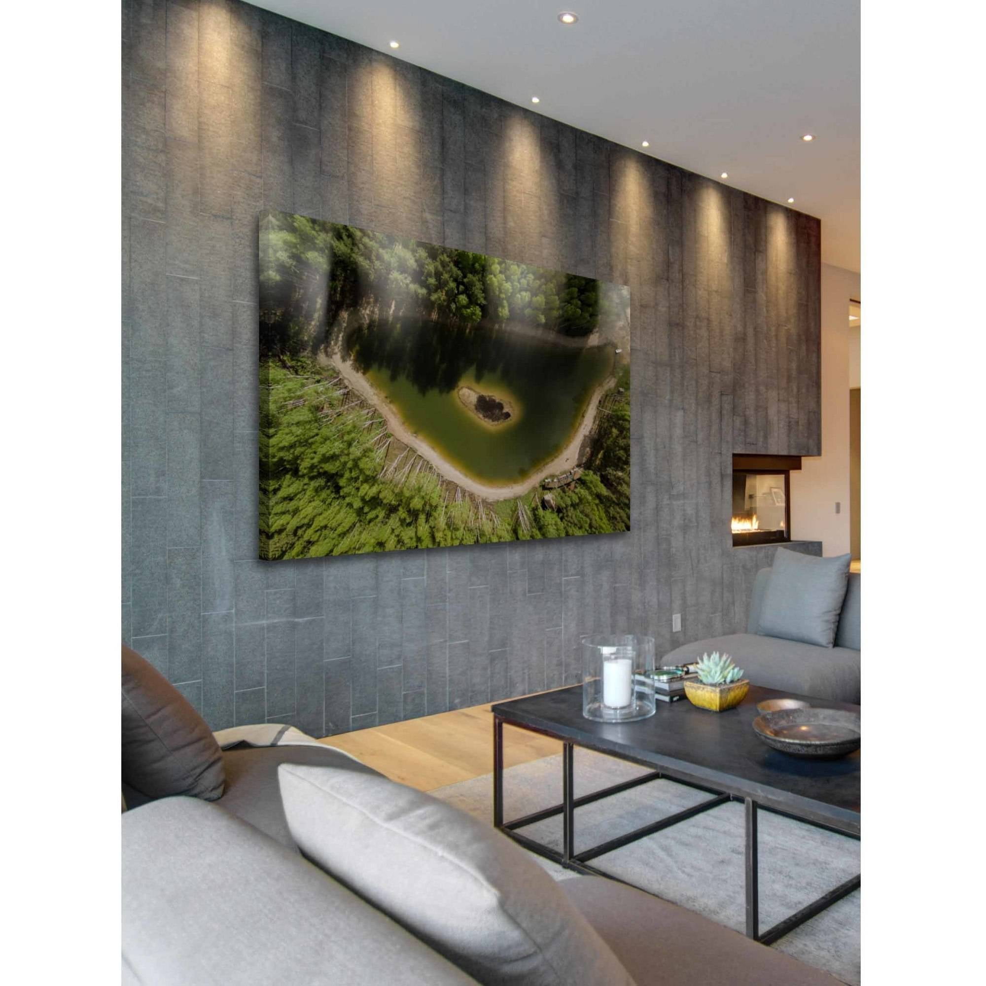 MARMONT HILL  - 'Green Lake' by Karolis Janulis Painting Print on Wrapped Canvas - Multi-Color 18 x 12