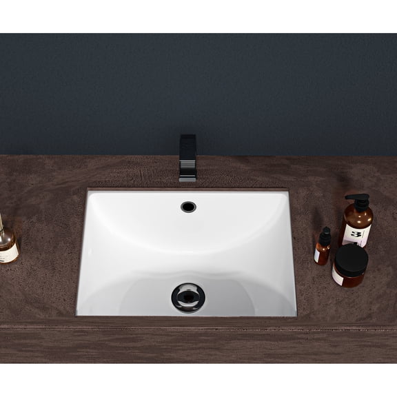 20.25"x15" Ceramic White Rectangular Shape / Low Water Absorption & Space Saving / Home Indoor Bathroom