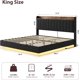thumbnail image 3 of Qinaqin King-Size Floating Cama Frame con LE cm de Profundidad Lights Charging Station Upholstered Platform Almacenamiento Alturaeadboard Madera Slats Support (No Caja Spring Needed) Easy, 3 of 7
