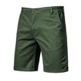 thumbnail image 4 of Summer new cotton casual shorts men's straight slim fit five-quarter pants large size solid color men's wear-khaki-32, 4 of 7