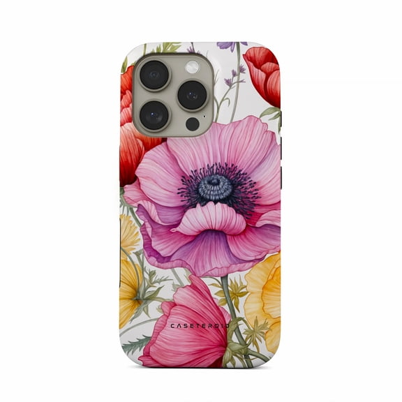 CASETEROID Tough Case for iPhone 16 Pro  Dual-Layer Protection, Shockproof [Compatible with MagSafe]  Radiant Bloom Case