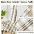 thumbnail image 3 of Beige White Buffalo Plaid Blackout Curtains 84 Inches Long for Bedroom Living Room,Thermal Insulated Noise Reducing Drapes,Vintage Farmhouse Window Treatment,Rod Pocket Back Tabs,40"Wx84"Lx2, 3 of 6