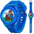 thumbnail image 1 of Accutime Nintendo Super Mario Reloj digital LCD intermitente para niños, espectáculo de luces LED, banda azul vibrante, pantalla fácil de leer, perfecto para niños, 1 of 5