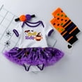 thumbnail image 2 of KVPLBQFD Halloween Outfits for Baby Boy Newborn Girl Christmas Outfit Big Sister Little Sister Matching Outfits Christmas Smocked Baby Girl Outfit, Purple 0-3 Months, 2 of 4